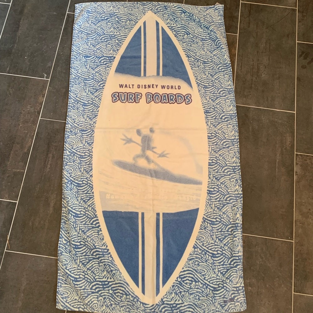 Vintage Walt Disney World Surf Boards Towel